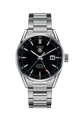 TAG Heuer Calibre 7 Twin Time Stainless Steel / Black / Bracelet